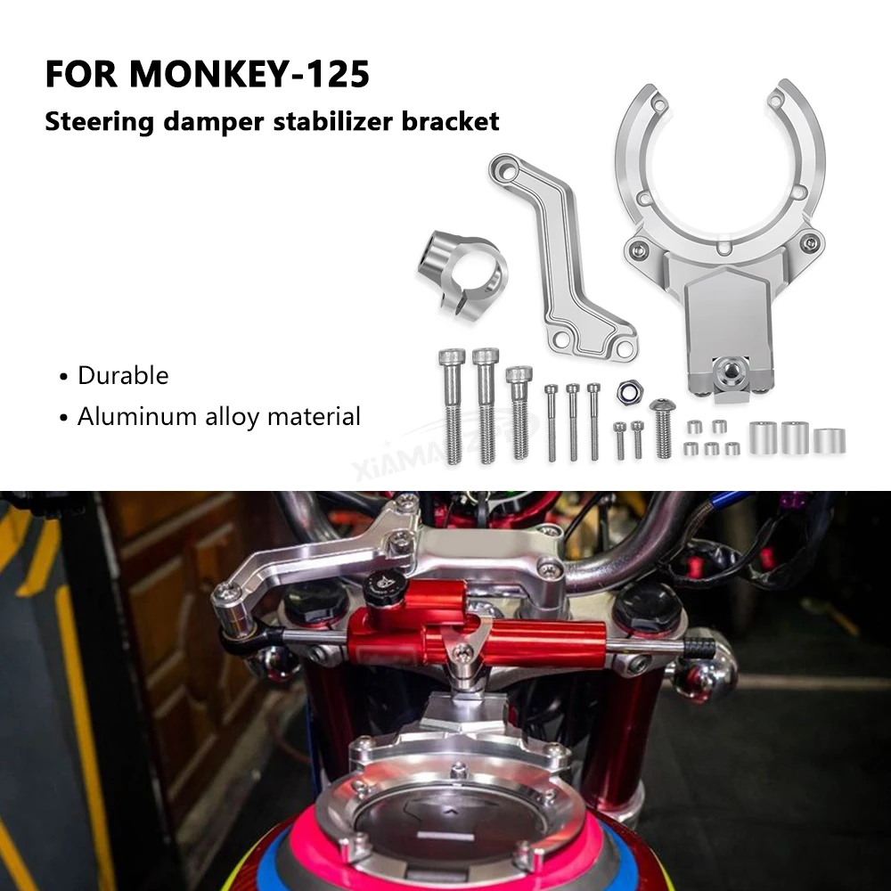 For monkey125 Monkey-125 Accessories motorcycle new Steering Damper Stabilizer Bracket Support Mounting Kit Aluminum damper