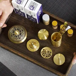 Incense Burner Set Aromatherapy Making Tools Brass Incense Mold Stand Yoga Meditation Living Room Home Aromatherapy Gift