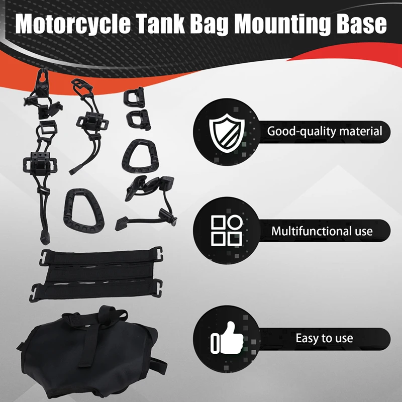 Motorcycle Tank Bag Mounting Base, Motorcycle Universal Saddle Bag/Tail Bag/Mounting Base,Side Waterproof Bumper Bag