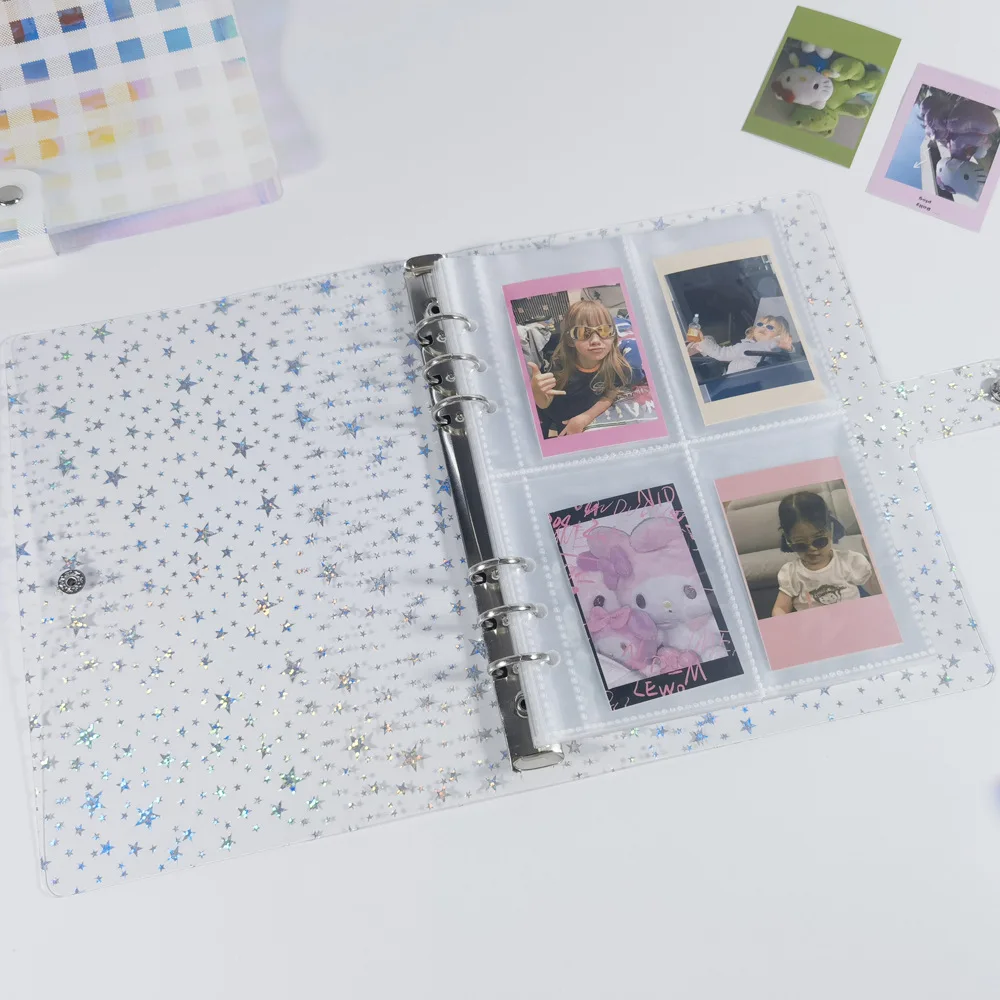 A5 Transparent Stern DIY Binder Fotokarten Sammeln Buch Tagebuch Agenda Planer DIY Cover Album Schreibwaren – Detail 2