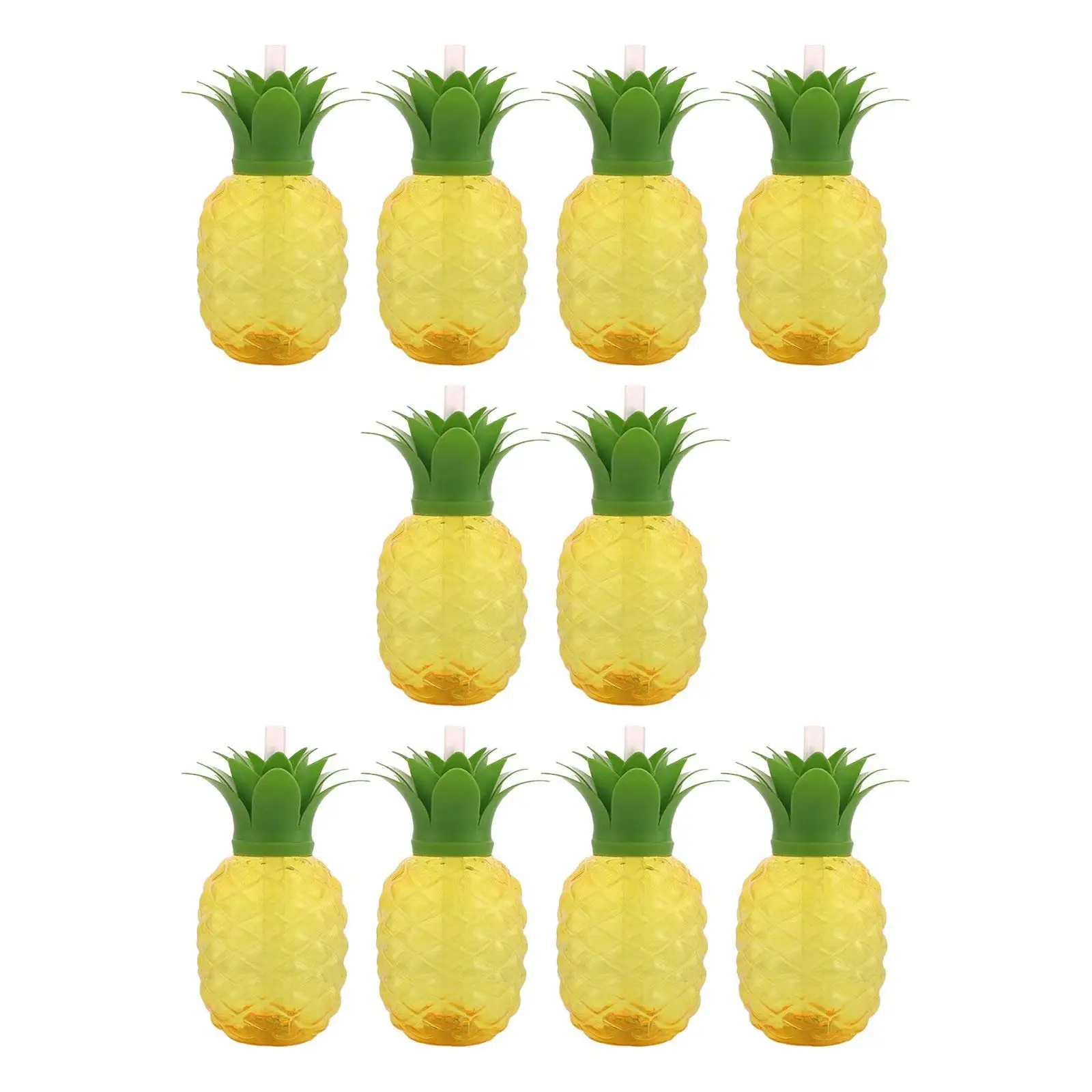 10x Ananas-Wasserflasche, Milchflasche, 500 ml, kreatives Tee- und Getränkegeschirr, auslaufsicher, transparent, für Küche, Feiertage, Geburtstagsgeschenk