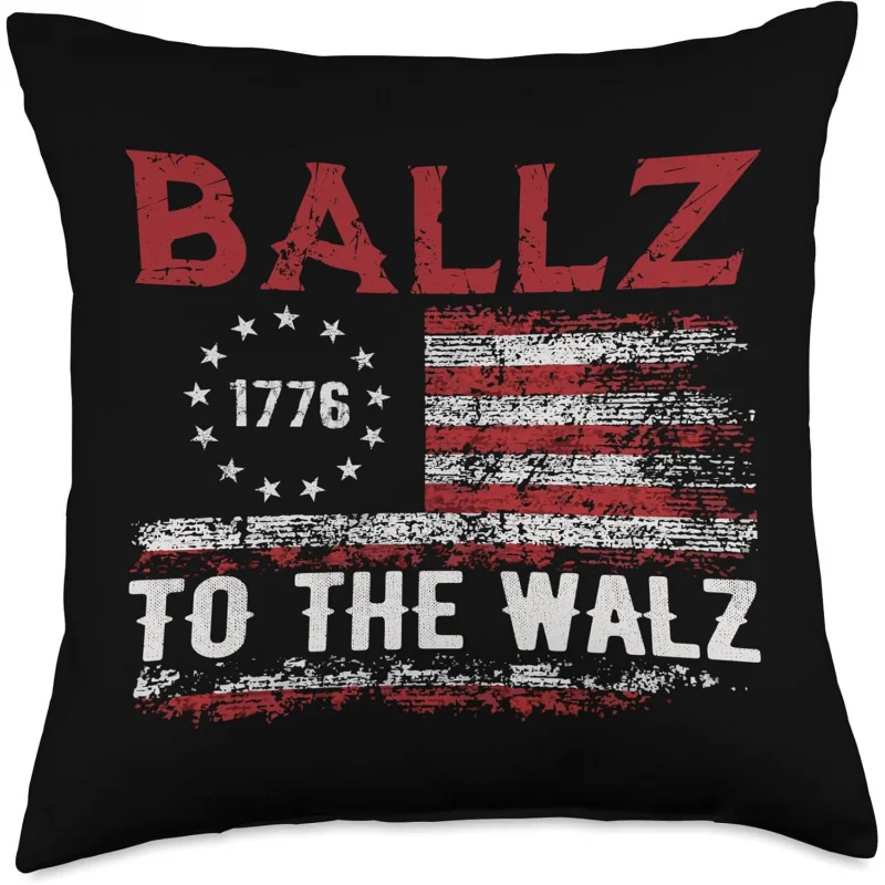 

Ballz To The Walz USA Flag Harris Walz 2024 Throw pillowcase