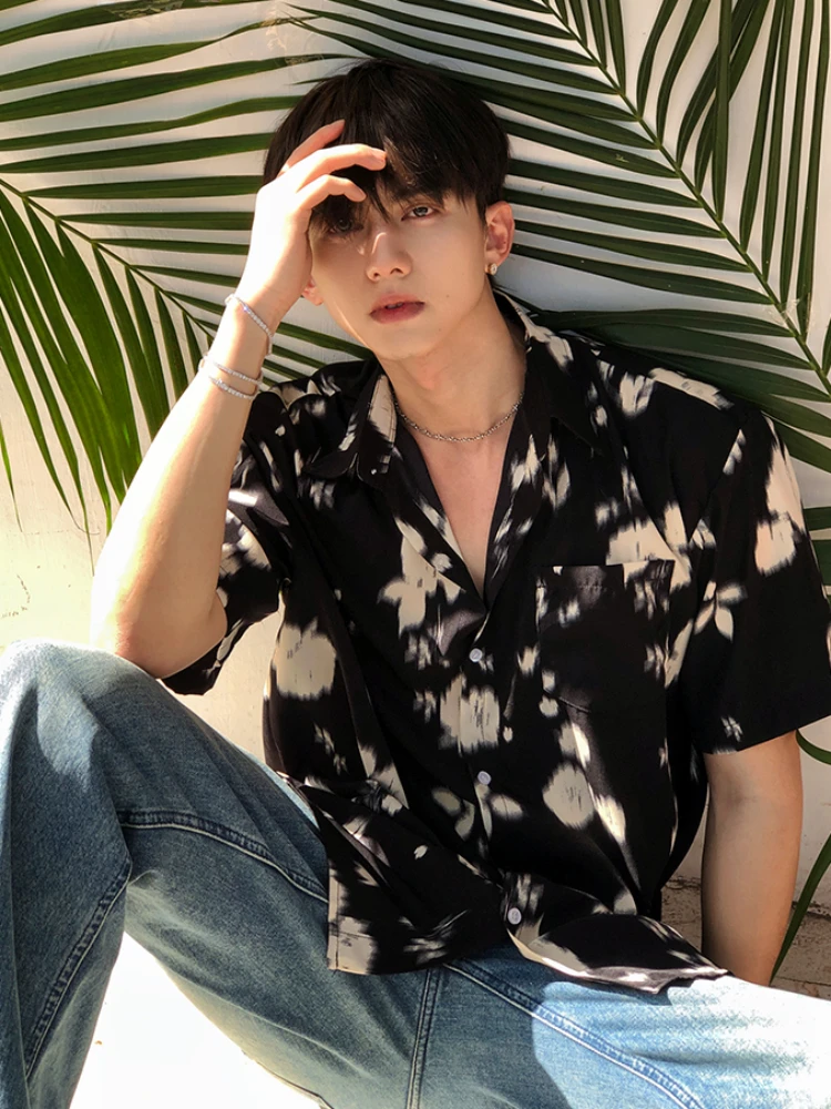 Vintage Shirts Men Beach Style Chic Floral Soft Summer All-match Loose Couple Tops Harajuku Single Breasted Clothes Retro Unisex