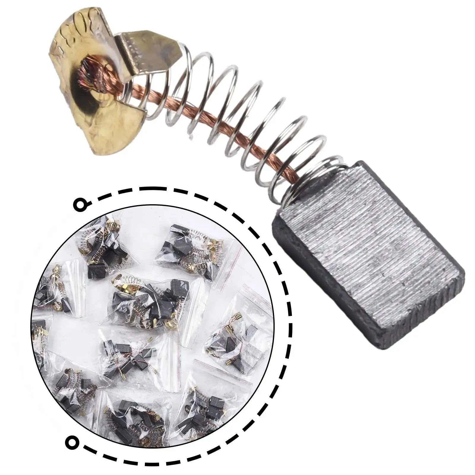 Carbon Brush Set Electric Motor Carbon Brushes 10 Sizes Brushes 60Pcs Carbon Brushes Motor Smoke Prevention For Angle Grinders