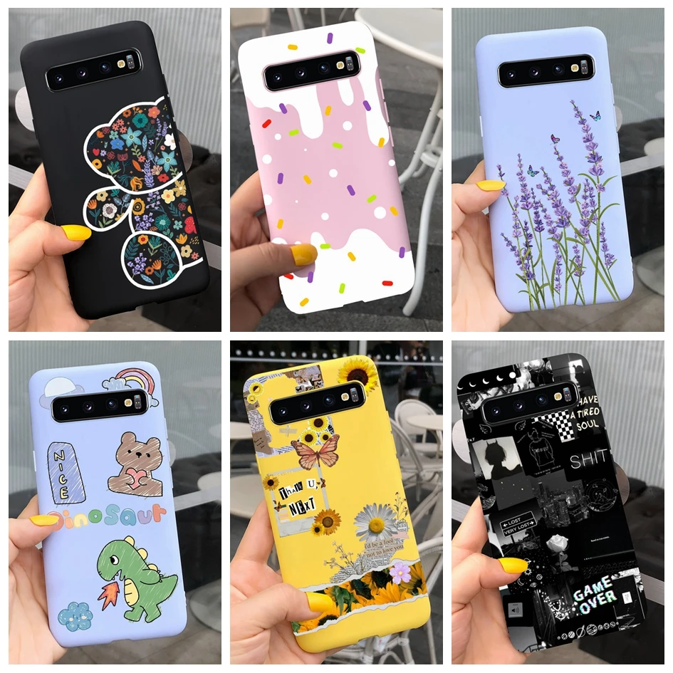 For Samsung Galaxy S10 Case S10 Plus Cover Cute Cartoon Bear Dinosaur Soft Silicon Phone Case For Samsung S10e S 10 S10Plus Capa