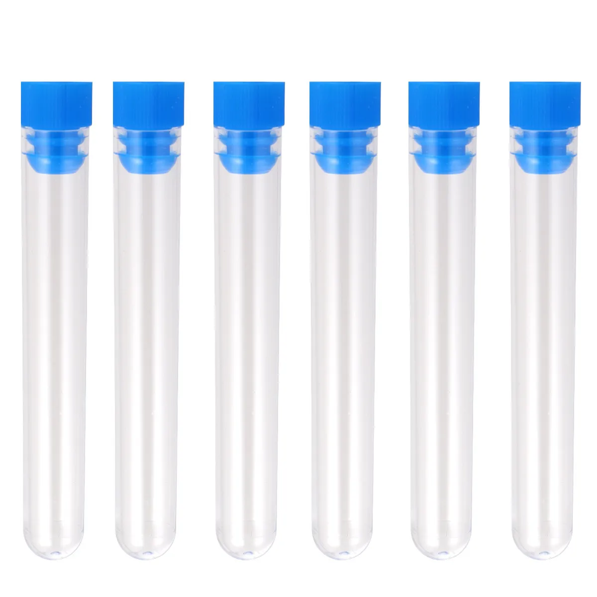 50Pcs Clear Plastic Test Tubes Screw Caps Compact Portable Design for Lab Science Experiments Samples