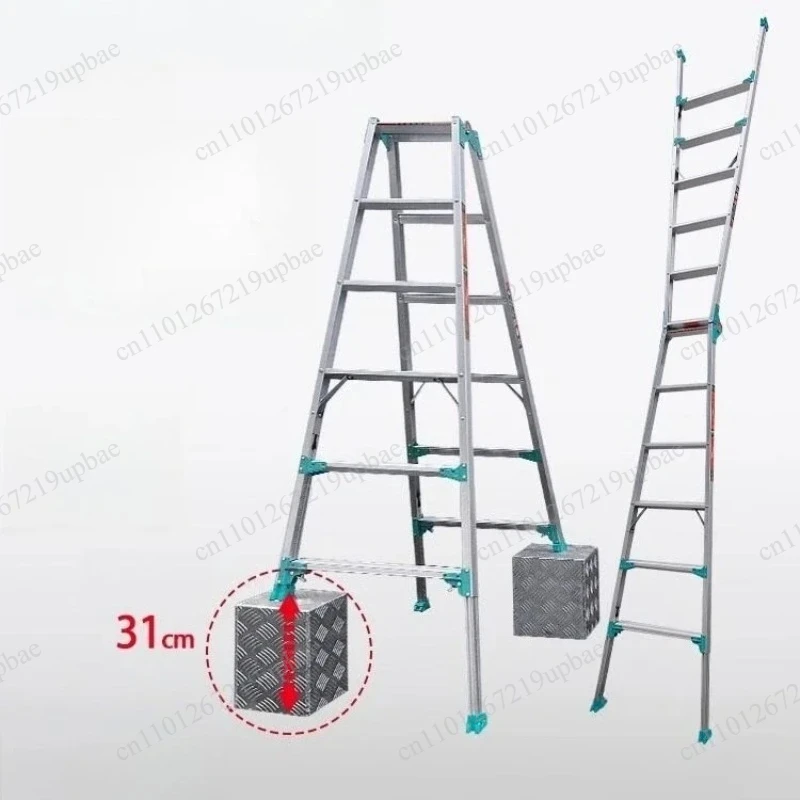 Modern Multifunctional A-Type Step Ladder Retractable Straight Design Aluminum Alloy Household Indoor Climbing Ladder