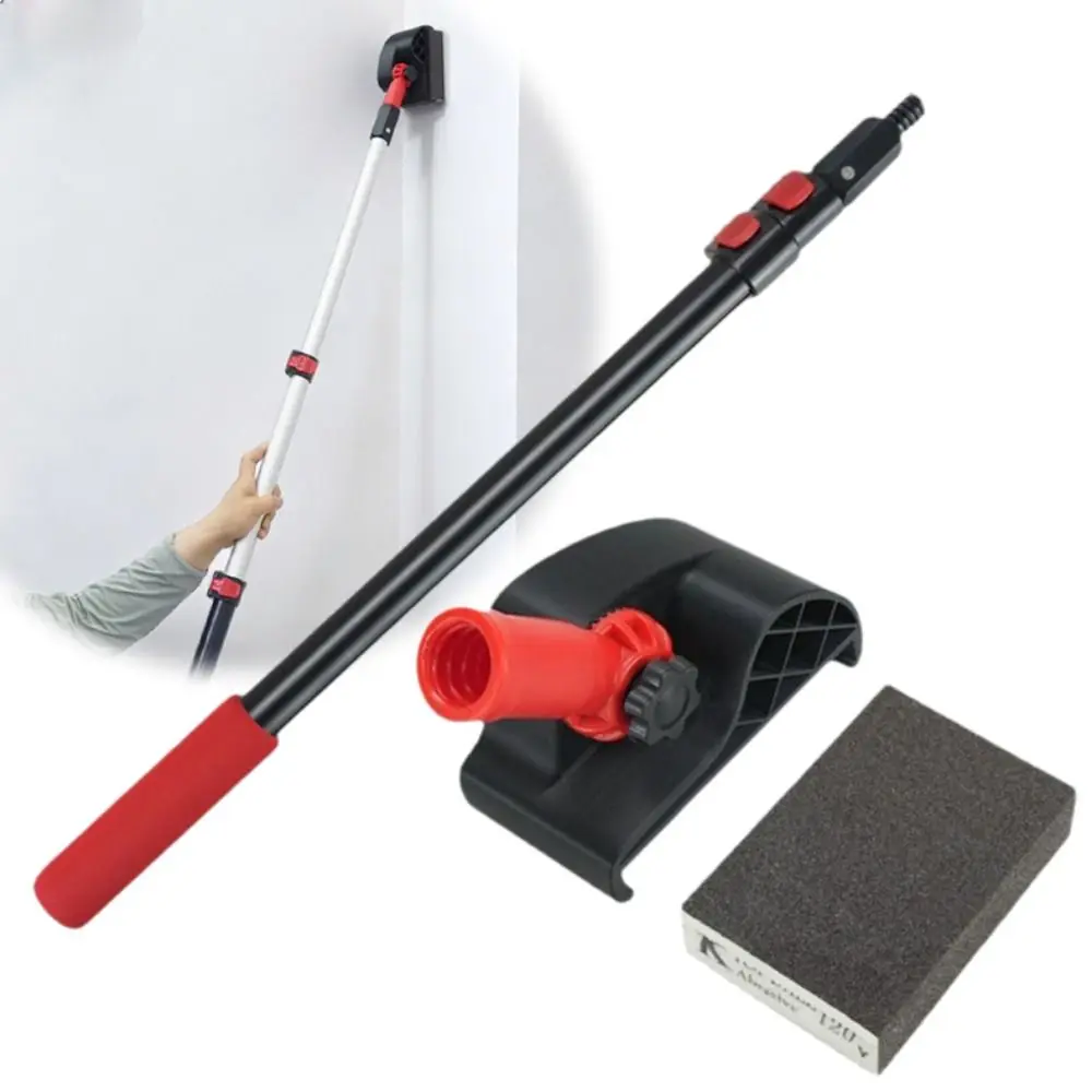 Aluminum Telescopic Pole Wall Sanding Frame Multi-direction Swivel Extendable Aluminum Rod Wall Surface Grinding Tool