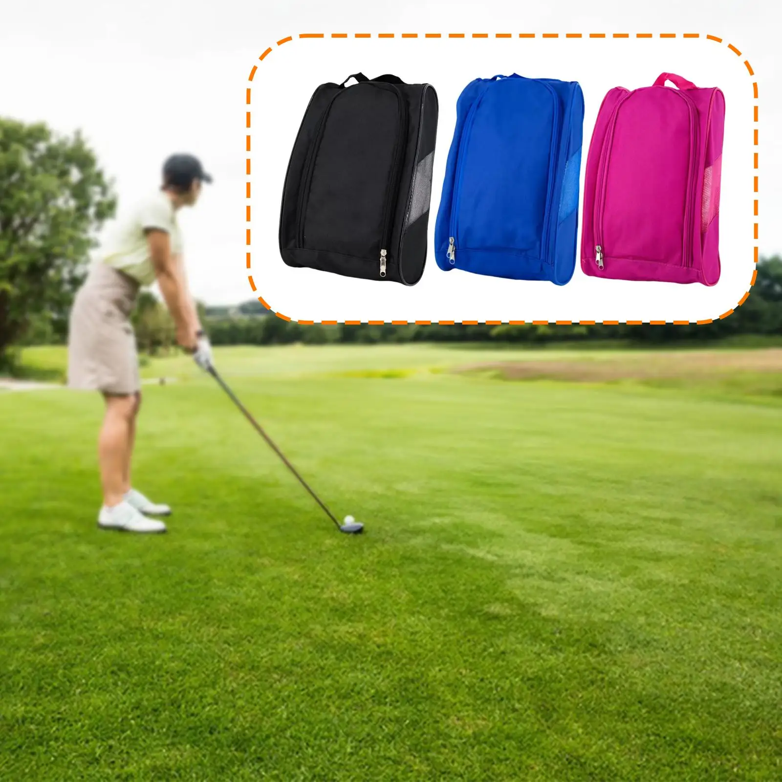

Сумка для обуви для гольфа, аксессуары для гольфа, подарок для игрока в гольф, легкая сумка на молнии, сумка для переноски обуви для путешествий, тренировок, мужчин и женщин