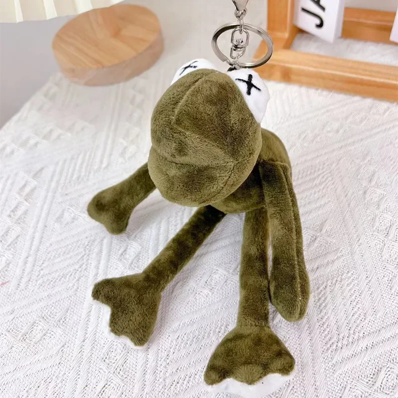 Engraçado sapo dos desenhos animados Plush Chaveiros Brinquedos de pelúcia macia, Key Holder Pendant, Brinquedos para crianças, Presentes para crianças