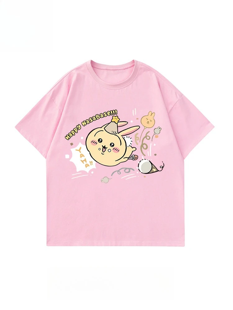 2026 Chiikawa Usachi Parent Child Pure Cotton T-shirt Comfortable, Breathable, High Quality Ins Y2k