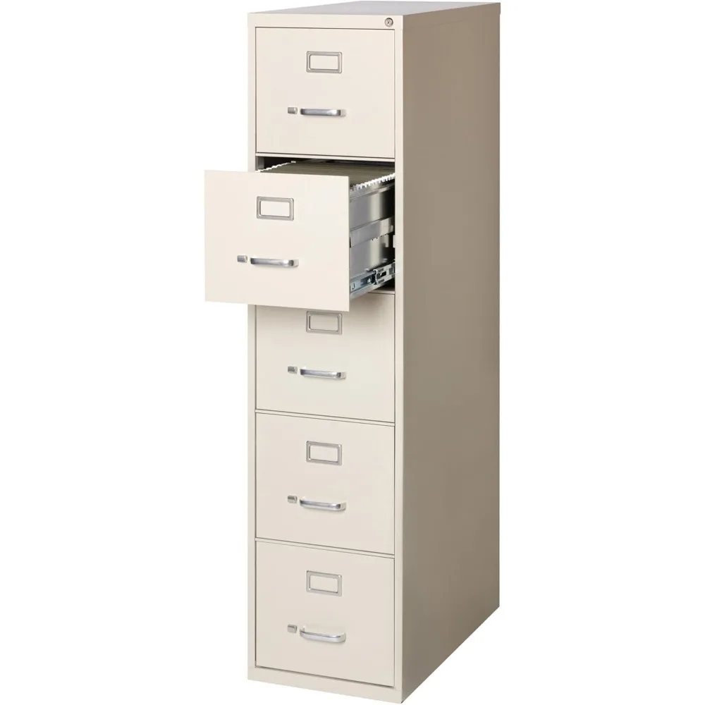 Archiefkast, verticale archiefkast van commerciële kwaliteit - 5 lades, grijs, 64,25 D x 17,5 B x 29,5 H inch