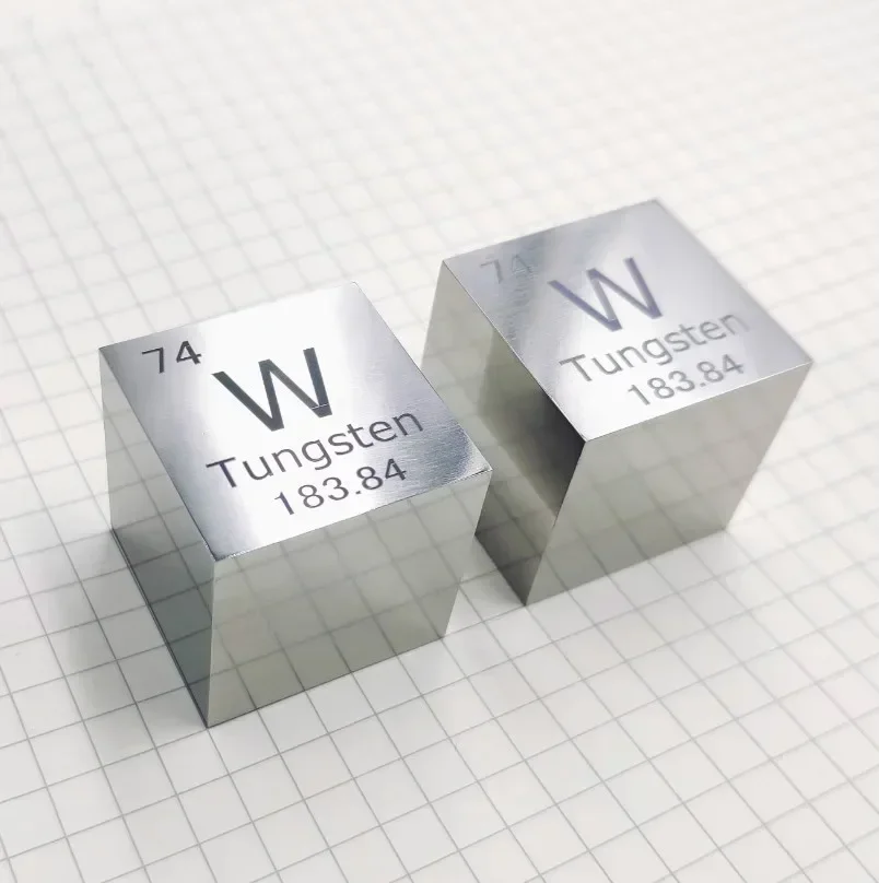 

1Pcs Tungsten metal in the periodic table- Cube Side length is one inch (25.4mm) and weight is about 315.28g 99.95%