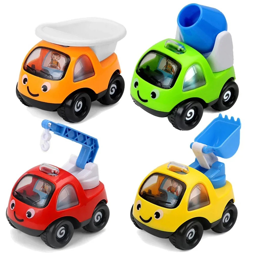 Cartoon Cute Children Inertia Car Children Pull Back Car Toy Car Mini Inertia Engineering Car Toys Children Boys Birthday Gifts