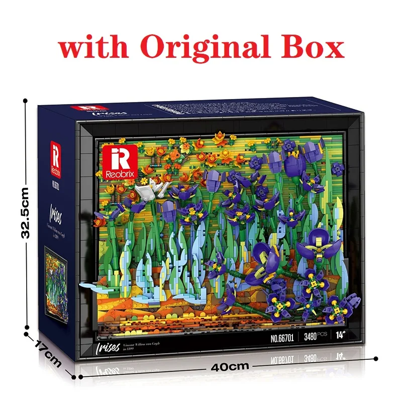 

Original box art masterpieces, iris building block set, architectural education toys, party home decoration building block toys