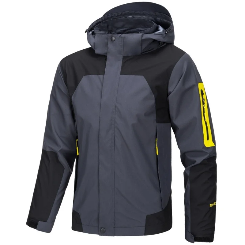 Spring Autumn Men's Outdoor Windproof Jacket Waterproof Long Sleeve Hooded Coat Fashion Sports Casual Mountaineering Jacket
