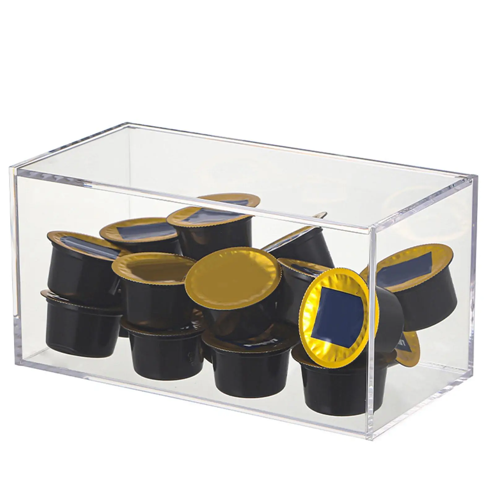 Acrylic Box with Lid Kitchen Bar Countertop Box Transparent Cabinet Organizer with Flip Covers Dustproof Acrylic Tea Storage Box