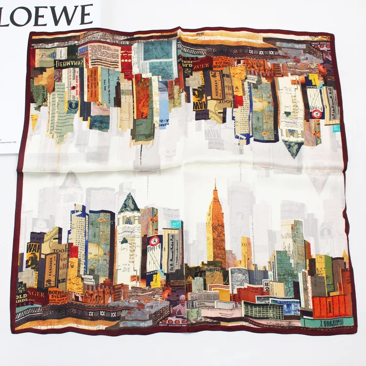 

Satin Silk Scarf Luxury Designer Square Bandanas Shawls Spring Scarves for Ladies Foulard Femme Head Neck Accessories