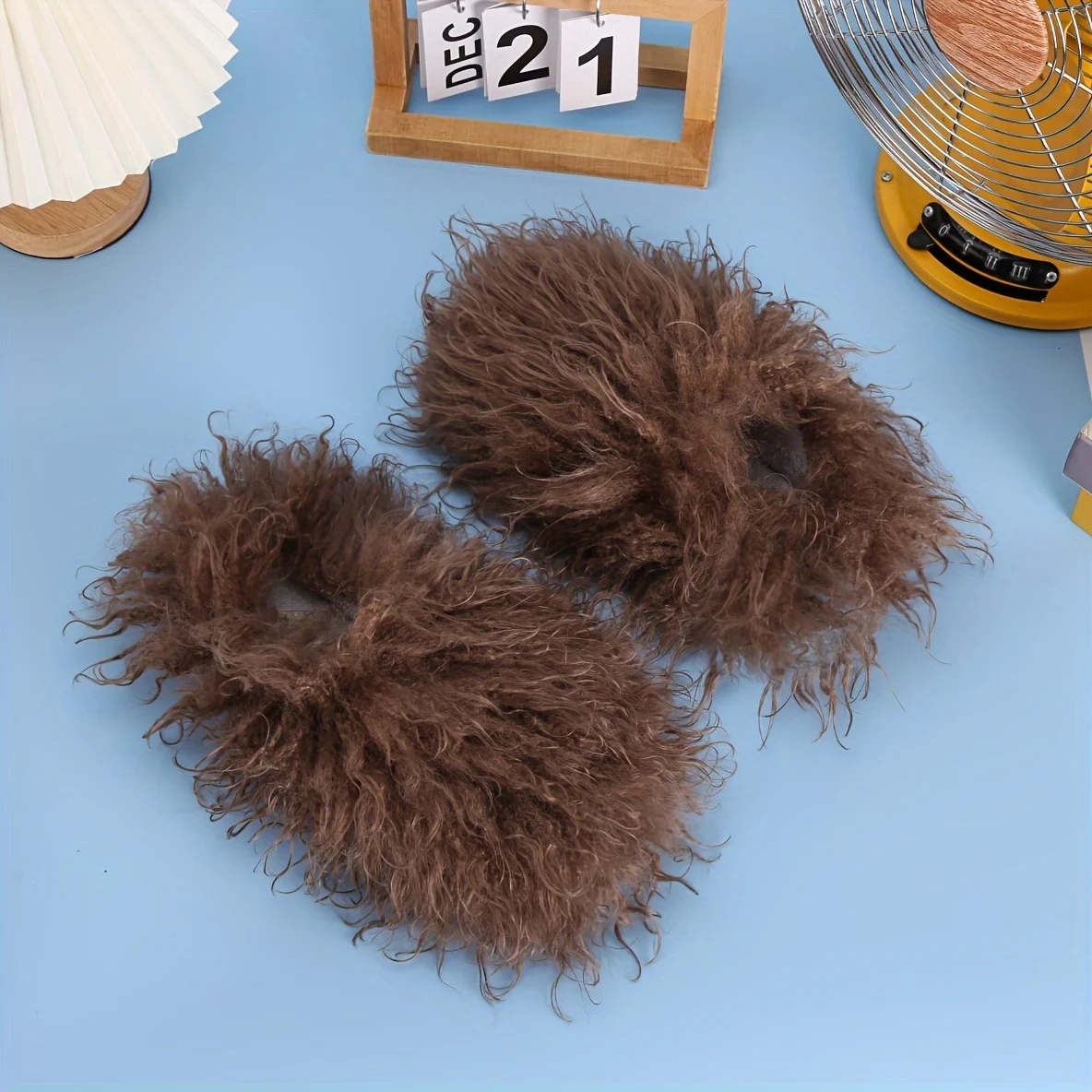 شبشب مريح من الفرو الصناعي للنساء - نعل EVA مبطن بالقطيفة وغير قابل للانزلاق، مثالي لراحة داخلية وهدايا عيد الميلاد #6