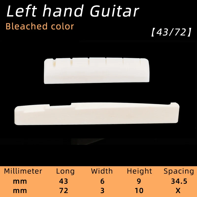 فورتكس. جيتار اليد اليسرى - جسر وسادة الجيتار، مادة عظام الثور - صواميل مشقوقة. أبيض. جيتار صوتي لليد اليسرى 43X6X9/72X3X9. #4