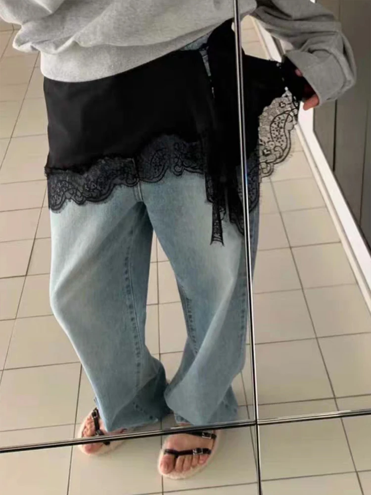 White Satin Lace  Pleated Skirt High Waist A-Line Casual Style City Commute Standard Fit Spring Collection Ladies' Skirt