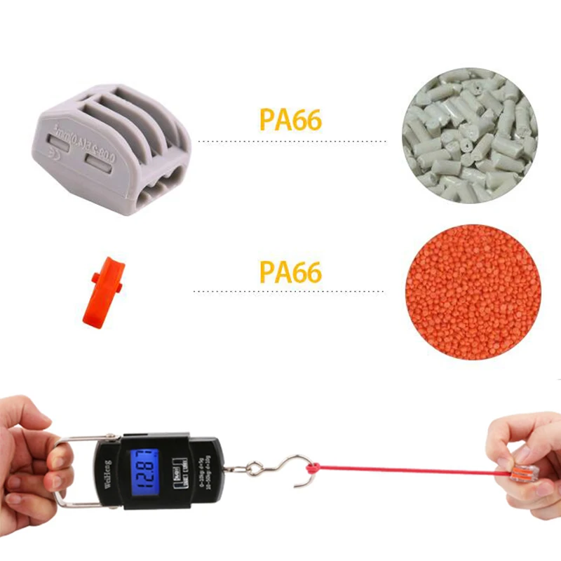 Conector de Cable eléctrico de 2, 3 y 5 pines, conectores de tira Led, Mini resorte de jaula, Conductor de cableado rápido compacto Universal, 10/60 Uds.