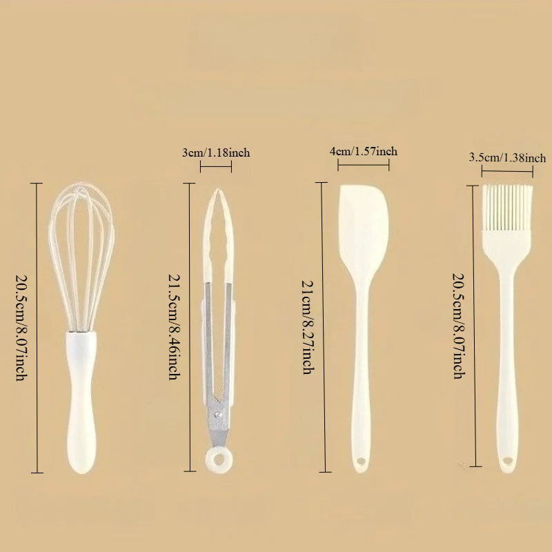 3/4pcs baking set Food grade silicone heat resistant cream scraper egg beater Grease brush kitchen tool cake baking tools