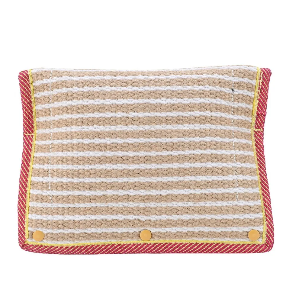 Rough Woven Fabric Dog Bite Pillow Multi Handle Seamed Seams Dog Bite Pad Heavy Weave Surface Rectangular Shape Dog Training Toy