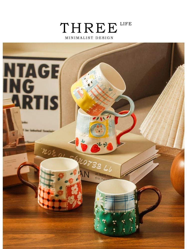 

Hand-painted high-value ceramic cup mug high temperature resistant household