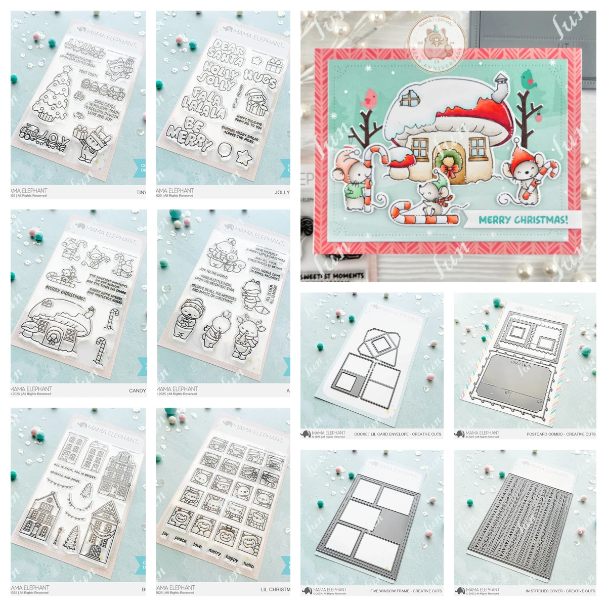 

Christmas Holiday Decorations Metal Cutting Dies Clear Stamps Scrapbooking Embossing DIY Paper Card Album Template