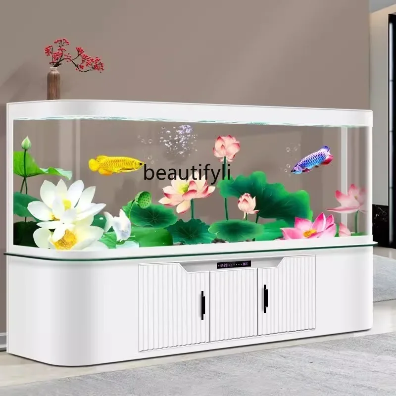 

cqyLiving room new living room small integrated floor goldfish tank vertical wall free water box