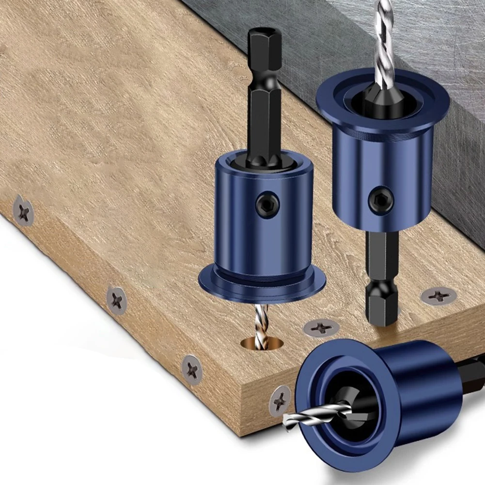 Carbide Tipped Counterbore Drill Bit Tapered Drill Adjustable Depth Stop For Hexagonal Handle 2.8/3/3.2/3.5