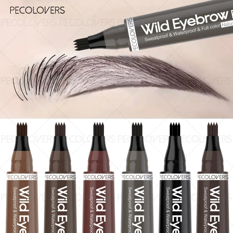 1PC Four-pronged Liquid Eyebrow Pencil, Fills The Gaps in The Eyebrows, Waterproof, Hair Flu Eyebrows, Eyebrow Cosmetics