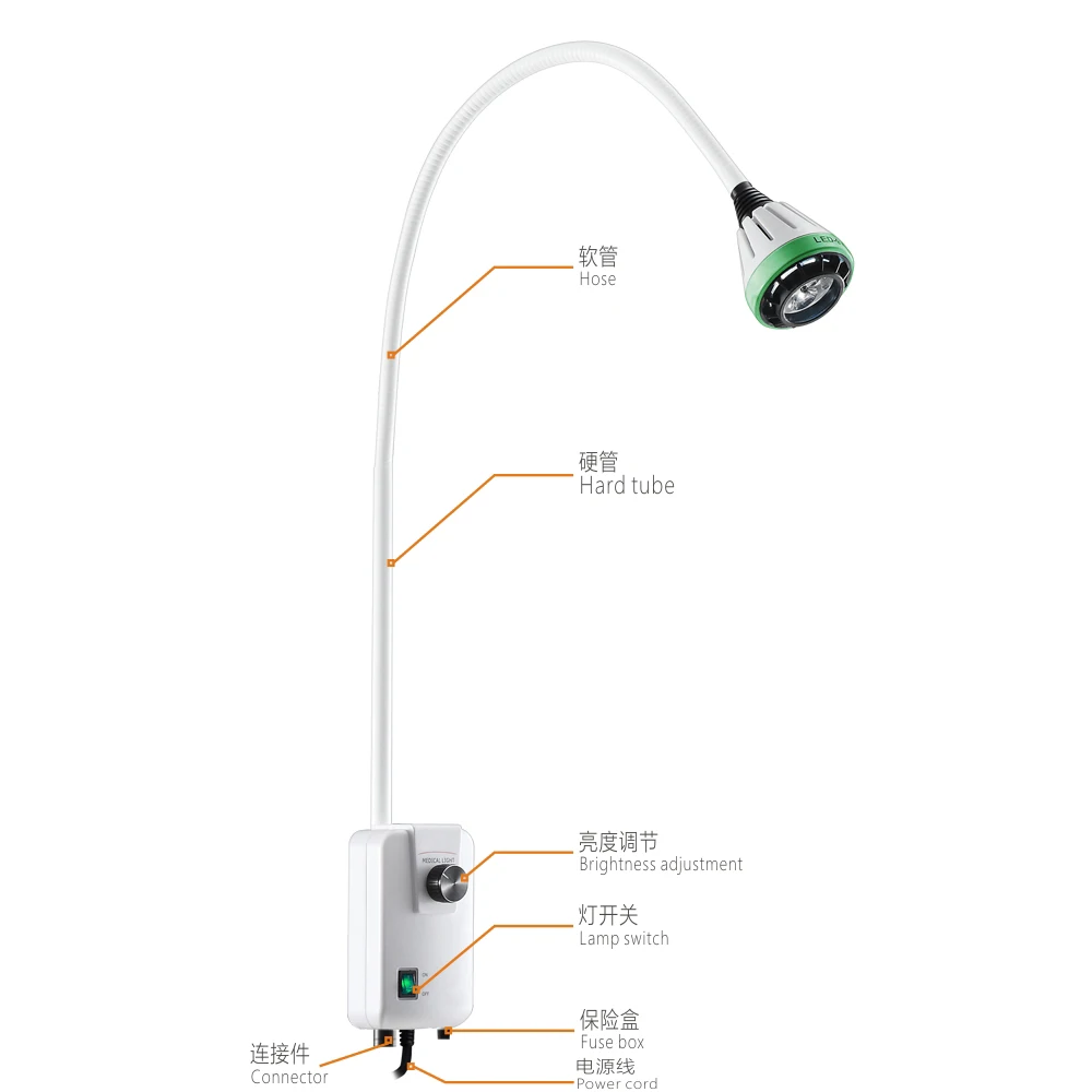 KD-2009W-1 Medical 3W Light-emitting Diode Dental Examination Lamp Wall-mounted Portable White Device Surgical