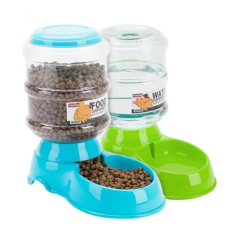 Dog Bowl Dog Bowl Double Bowl Automatic Drinking Table, Automatic Feeder