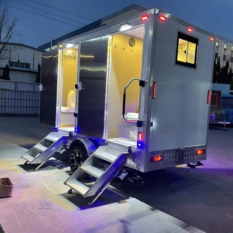 Customized VIP Luxury Mobile Toilet Trailer With Independent Shower Room For VIP Construction Sites And Outdoor Events