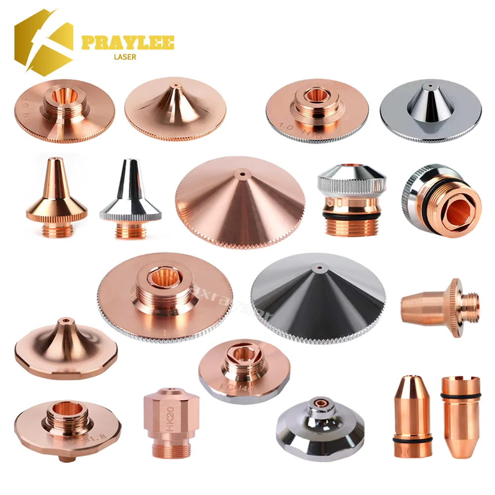 Praylee All Types Laser Nozzles Single/Double Layers Dia.28/D32mm for Raytools Precitec WSX HSG Bodor HANS Fiber Cutting Machine