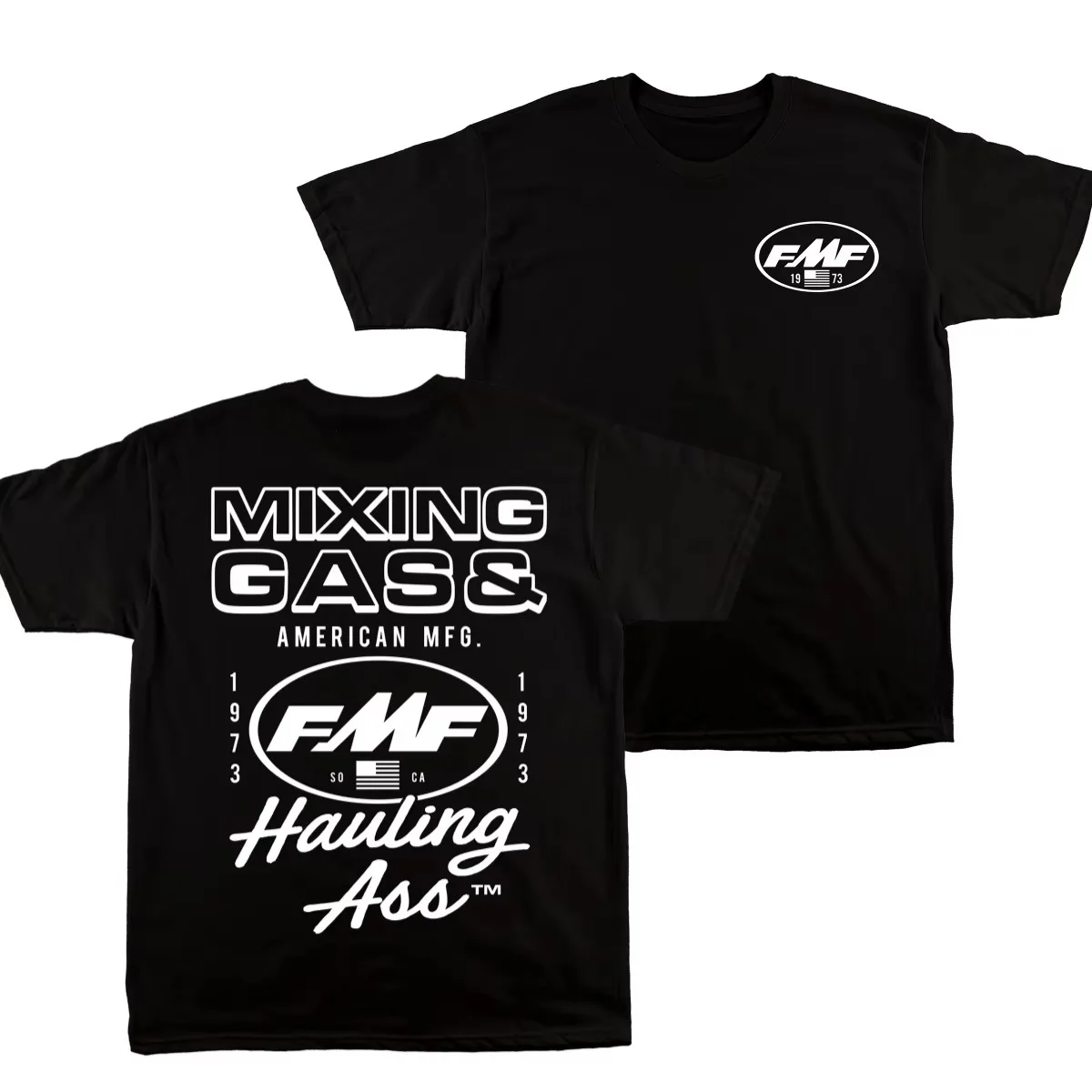 FMF Power Supply Company 1973 Vintage Motocross Racing Marken-Grafik-T-Shirt aus Baumwolle für Herren und Damen, Streetwear-T-Shirt – Detail 7