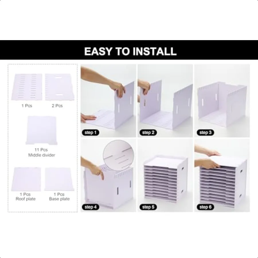 سجل القصاصات الورقية المنظم 12x12 12 الطبقة ملف فارز تخزين الأبيض البطاقات ورقة فارز تخزين الرف حامل مستندات سطح المكتب