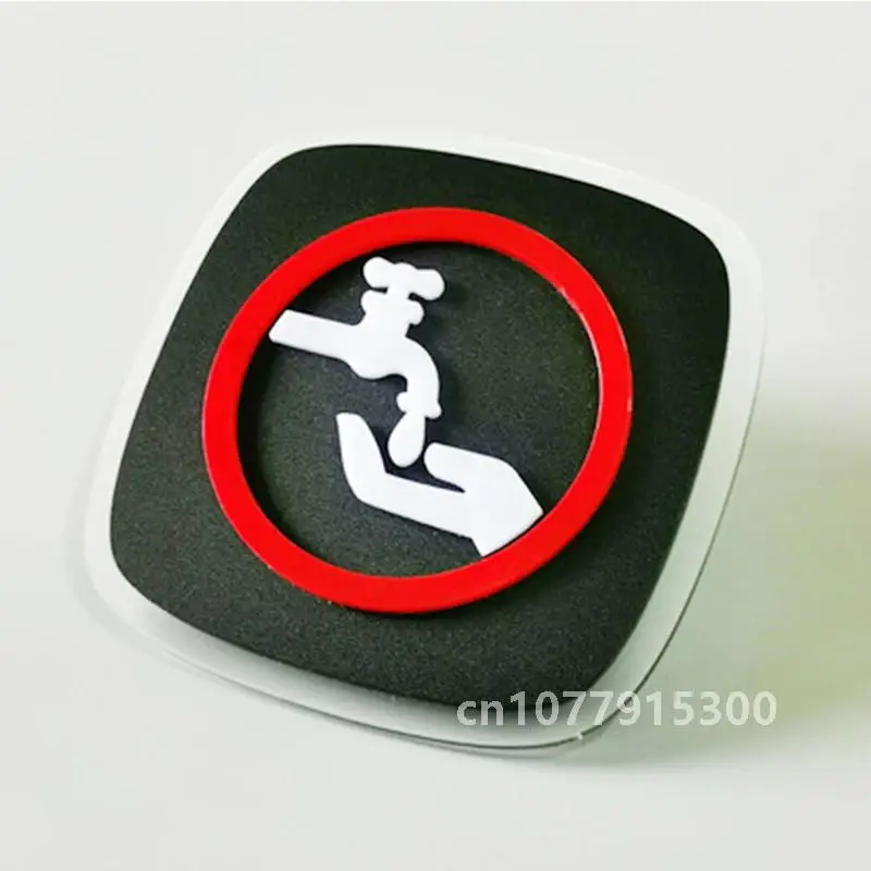 10x10cm Acrylic restroom restroom door sign No smoking, WiFi monitoring sign No noise, Caution slippery floor sign