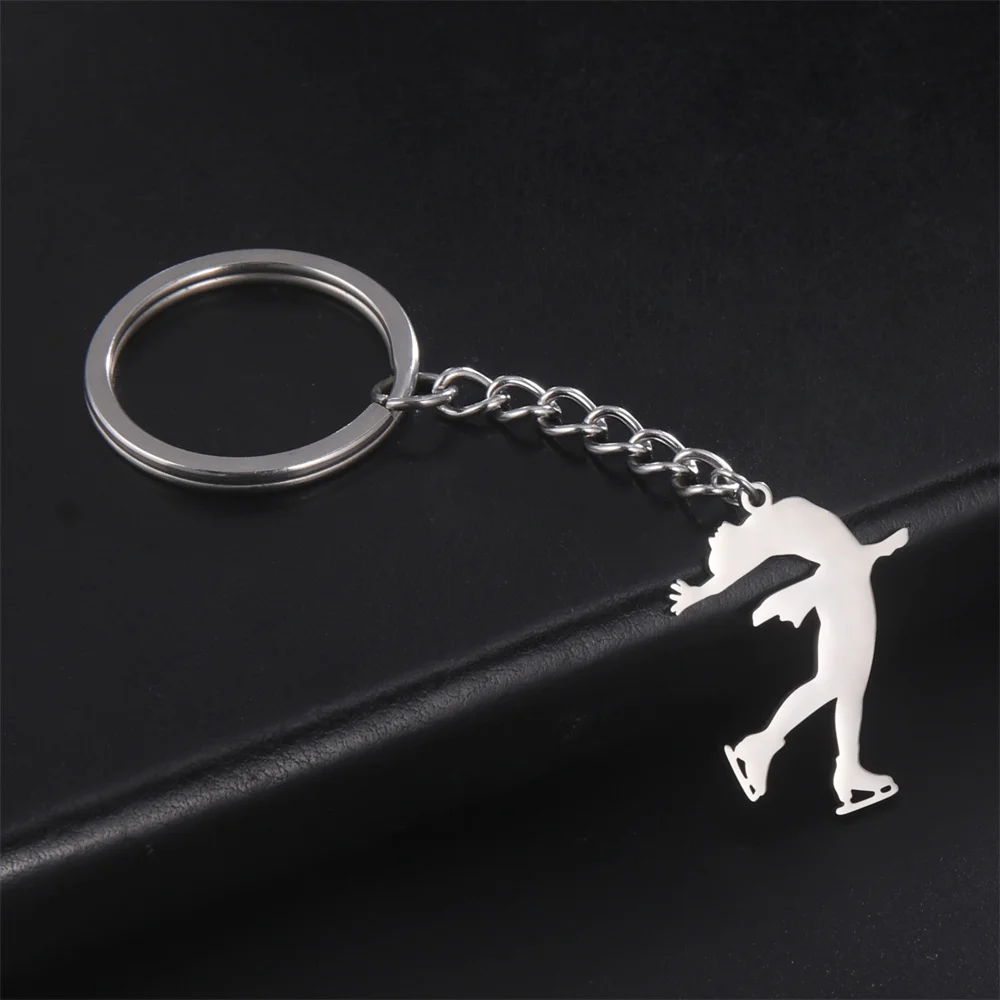 My Shape Gymnastic Keychain Artistic Gymnast Key Ring Metal Backpack Accessories Car Keychains for Women Dance Girl Jewelry Gift