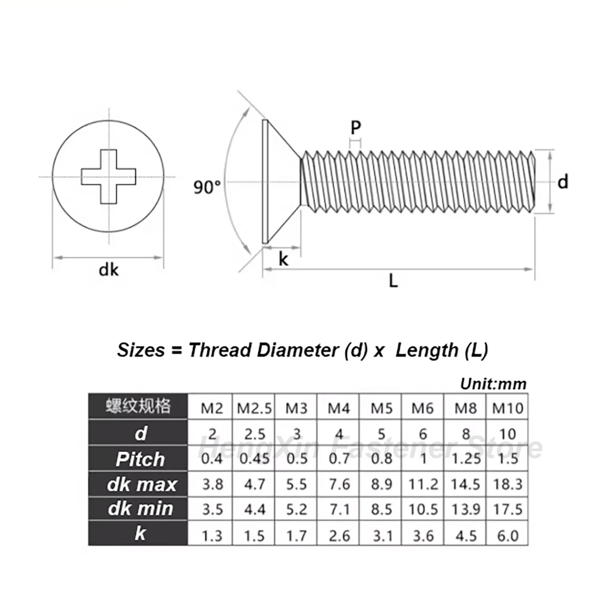 10-100pcs M2 M2.5 M3 M4 M5 M6 M8 Brass Cross Phillips Flat Countersunk Head Screw Bolts Machine GB819 Length 4mm-65mm