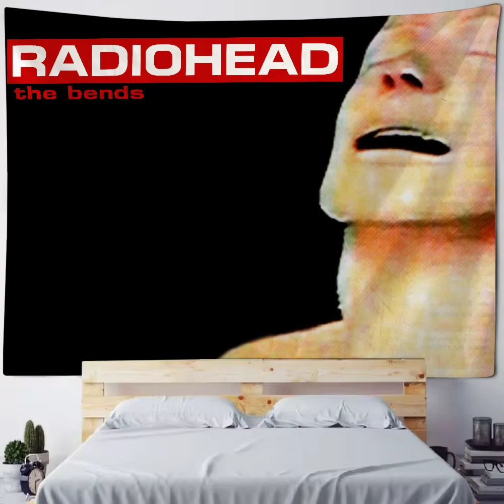 بارد Radiohead الفرقة نسيج خلفية معلقة القماش غرفة نوم نسيج غرفة ديكور الجمالية نسيج الجدار شنقا #4