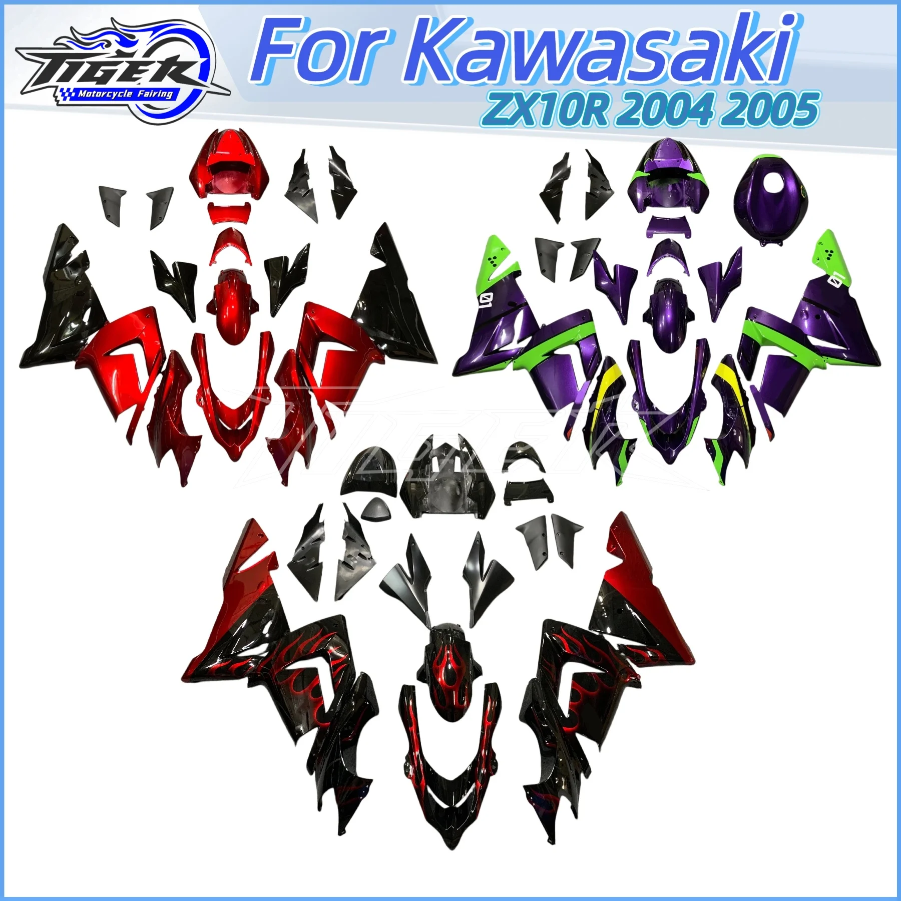 

For KAWASAKI ZX10R 2004 2005 Motorcycle Body Cover Fairings ZX 10R 04 05 Injection Molded Accessories Fairing Kit