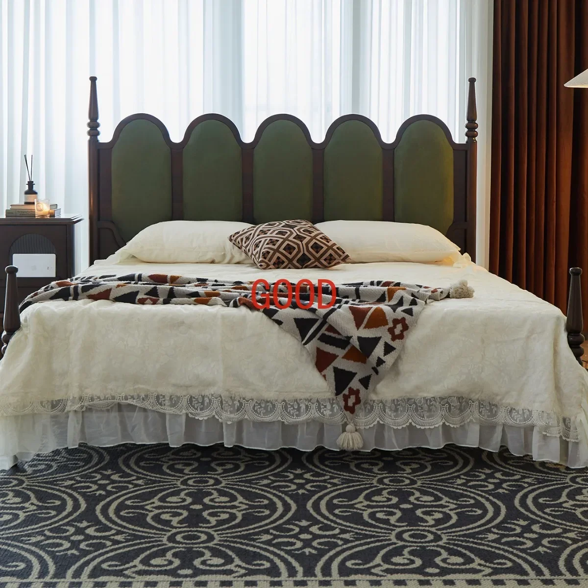 North American black walnut solid wood bed master bedroom 1.8m double wedding bed