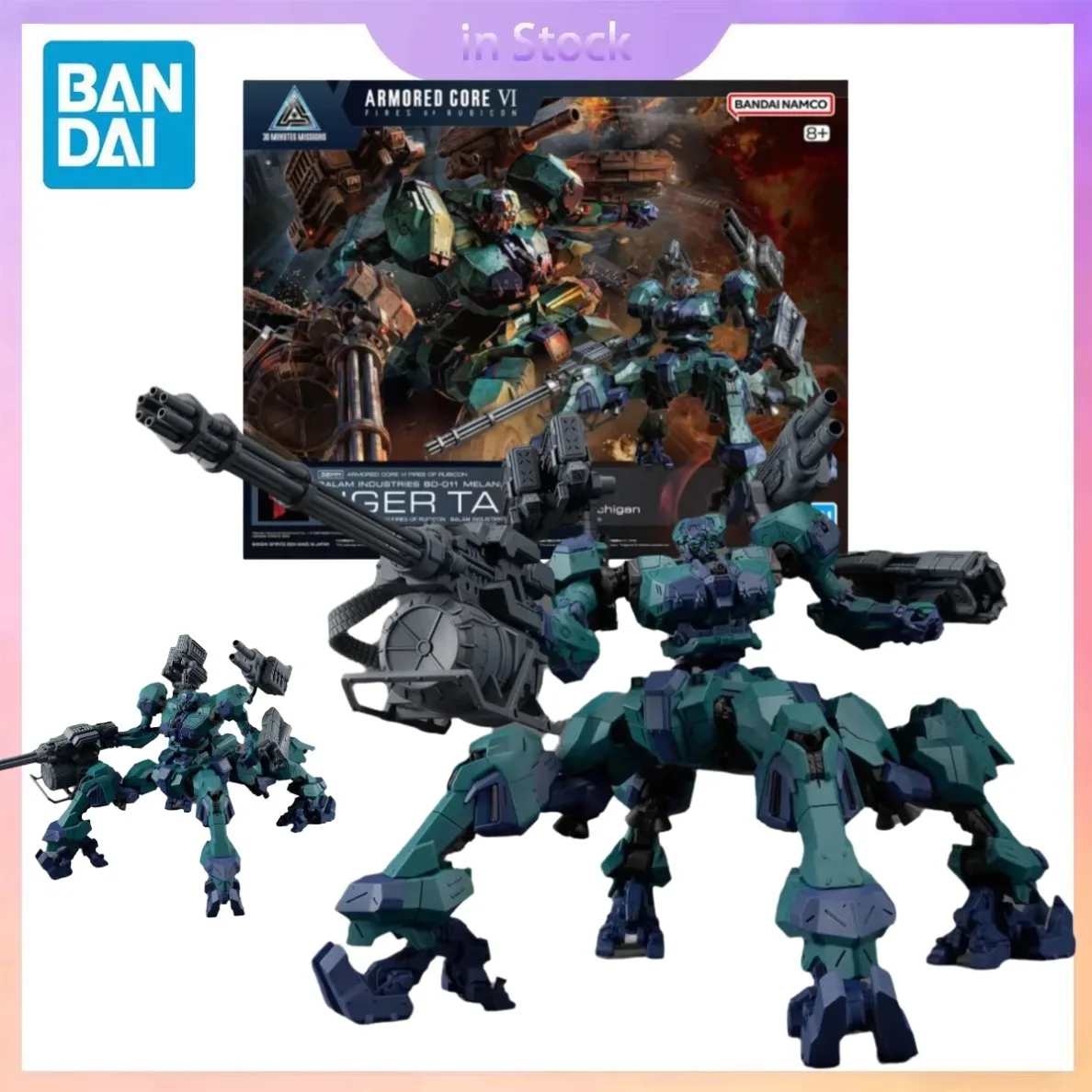 

In Stock Original Bandai Genuine 30MM ARMORED CORE VI FIRES OF RUBICON LIGER Anime Collection Action Figure Model KitsToys Gifts