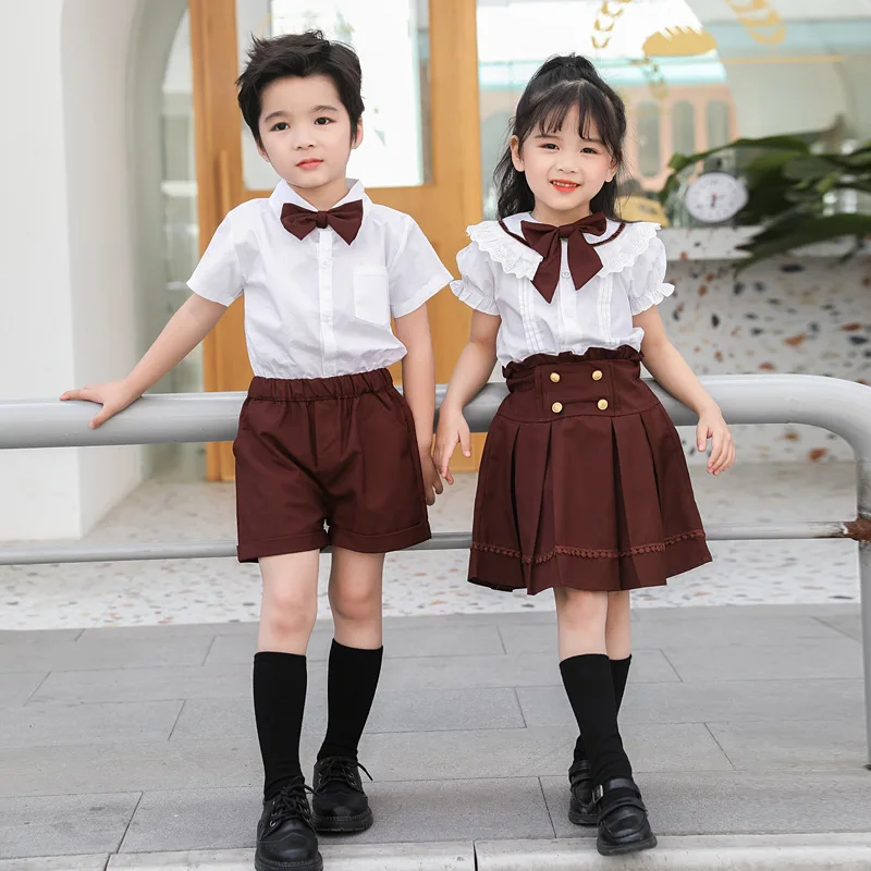 Children School Uniform British Style Kindergarten Primary Boy Girl Choir Recitation Performance Costume Schoolgirl Costume