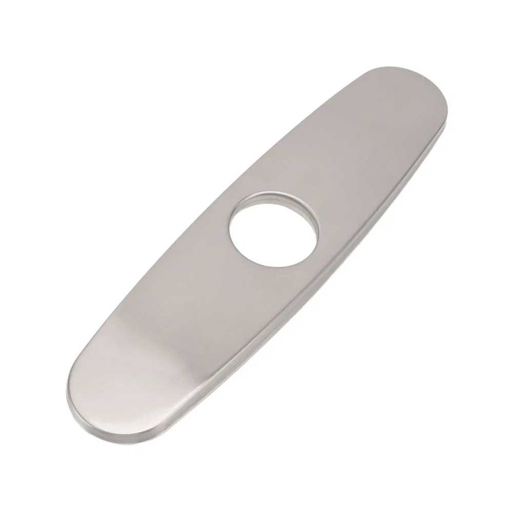 Brushed Finish Sink Faucet Hole Cover Oval Shaped 304 Stainless Steel Faucet Decorative Panel Single Hole Compatible