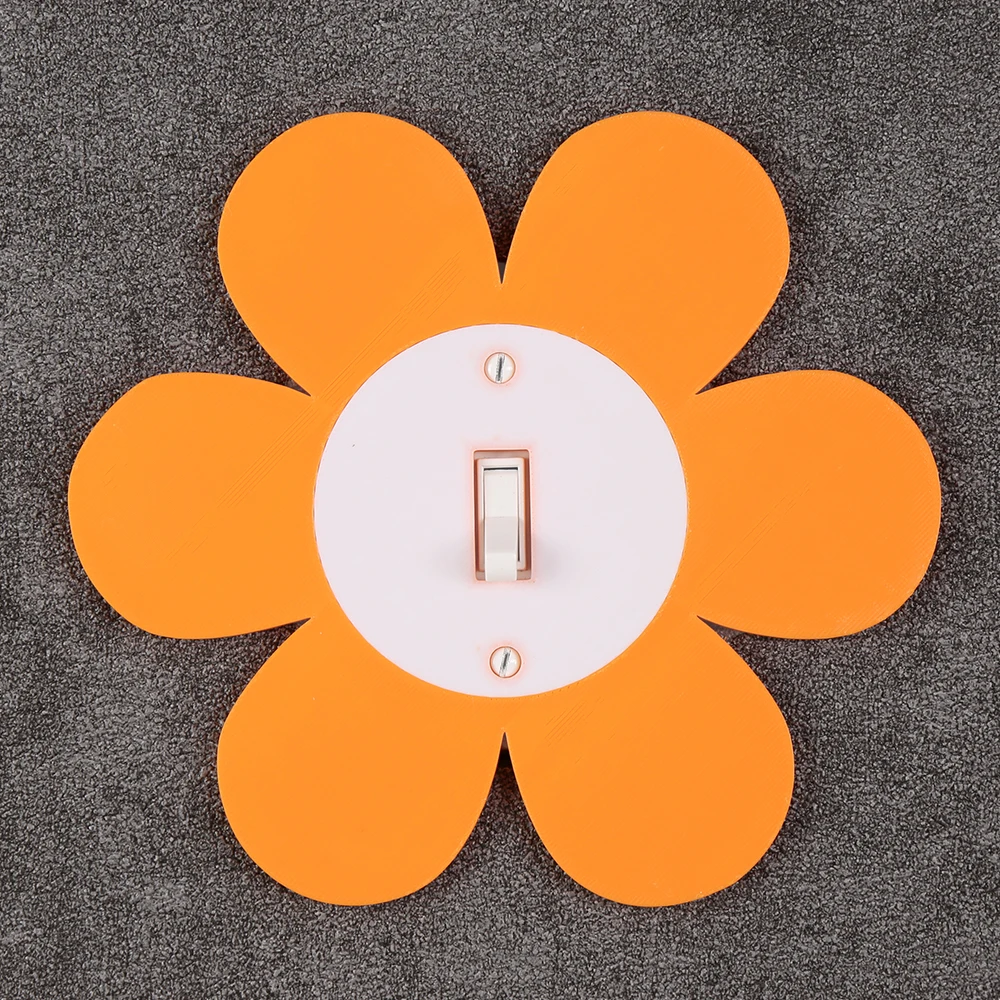 クロスボーダーの花型スイッチパネルフレーム、明るい黄色とオレ - Flower Wall Panel のレビューと価格