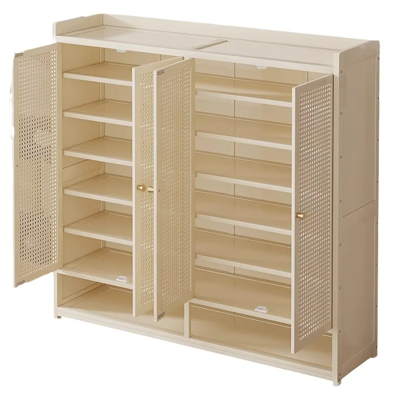

New shoe cabinet large-capacity rental room multi-functional cream white indoor entrance cabinet integrated locker shoe